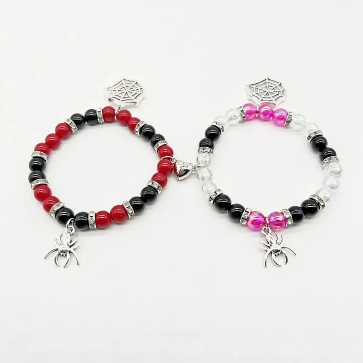 2Pcs/set%20Spider%20Superhero%20Friendship%20Bracelets%20Halloween%20Couple%20Bracelet%20Heart%20Energy%20Stone%20Beads%20Charm%20Bangle%20for%20Women%20Girl%20-%20Image%203