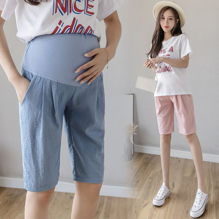 1/2%20Length%20Thin%20Cotton%20Linen%20Maternity%20Pants%20Summer%20Fashion%20Shorts%20Clothes%20For%20Pregnant%20Women%20Casual%20Belly%20Pregnancy%20Trousers%20-%20Image%206