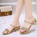 Korean Sandals for Women Women Rhinestone Casual Sandals Fish Mouth Sequins Wild Shoes High Heel Slippers Wedge Sandals female shoes women shoes.
