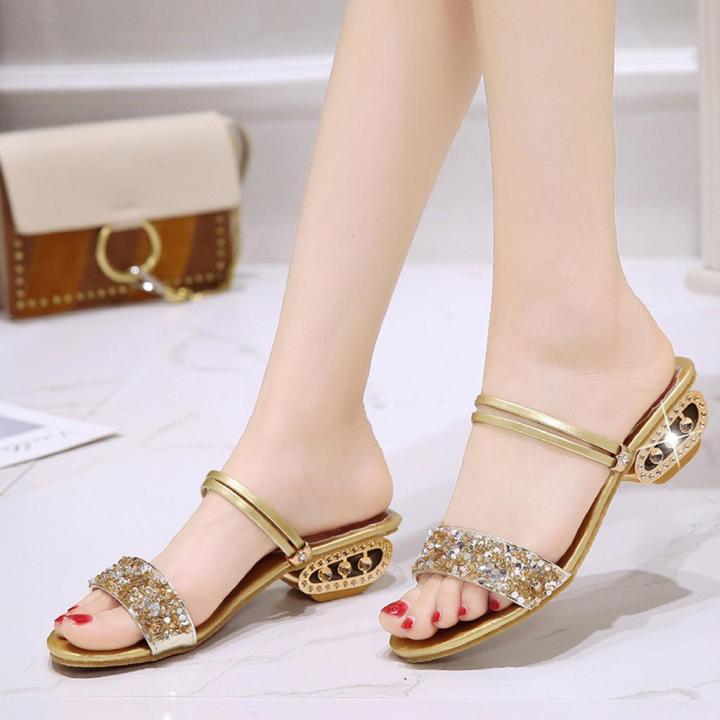 Korean%20Sandals%20for%20Women%20Women%20Rhinestone%20Casual%20Sandals%20Fish%20Mouth%20Sequins%20Wild%20Shoes%20High%20Heel%20Slippers%20Wedge%20Sandals%20female%20shoes%20women%20shoes%20-%20Image%203