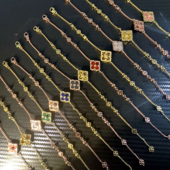 Buccellati%20V%20Gold%20Clover%20Bracelet%20Women's%20European%20and%20American%20Court%20Style%20Plated%2018K%20Rose%20Gold%20High%20Version%20Factory%20Wholesale%20-%20Image%203