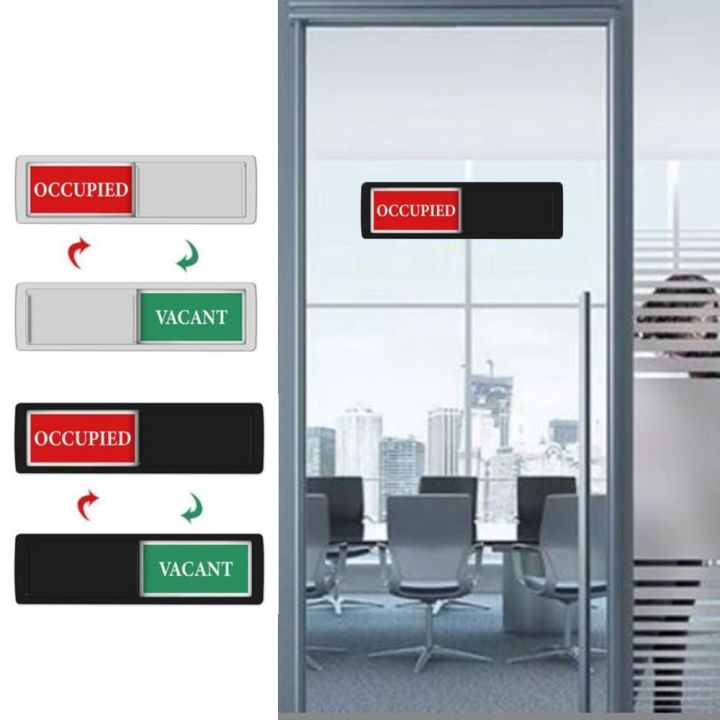 Convenient to Use Waterproof Office Door Sign Self adhesive ABS Reminder Signs VACANT OCCUPIED Door Slider Signs Conference Room