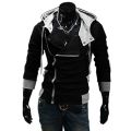 Side Zipper Patchwork Hoodies Men Casual assasins creed Clothing mens hoodies and sweatshirts sudadera hombre. 
