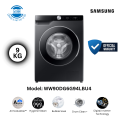 SAMSUNG 9 KG Front Loading Smart Energy Efficient Washing Machine AI Ecobubble | WW90DG6G94LBU4 With Official Warranty and Free Delivery.