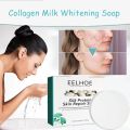 Skinferm Collagen Milk Whitening Soap, Silk Protein Whitening Soap, Skin Whitening Soap for Body and Facial Skin. 