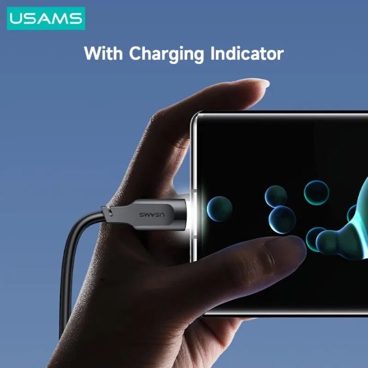 USAMS%20Lithe%20PD%20100W%205A%20Type%20C%20Fast%20Charge%20Indicator%20Cable%20USB%20C%20Data%20Cable%20For%20iPad%20Switch%20Huawei%20Xiaomi%20Samsung%20Tablet%20Laptop%20-%20Image%202