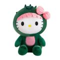 35/50/65cm Sanrio Kawaii Hello Kitty Dinosaur Plush Toy Cartoon Doll Room Decoration Sleeping Throw Pillow Kids Birthday Gift. 