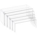 5 Pack Clear Acrylic Display Risers, 5 Sizes Acrylic Jewelry Display Riser Shelf Showcase Fixtures for Cake, Display.