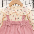 【7Rings Store】(New) autumn baby girl clothes baby girl dress cotton long sleeve flower printed cute doll collar dress kids outing clothes. 