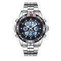 Stryve8011 Relojes Brand Waterproof Business Sport Watches Men Stainless Steel Digital pointer Dual Display fashion quartz watch.