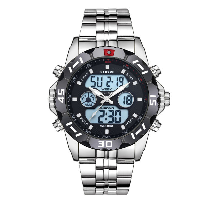 Stryve8011%20Relojes%20Brand%20Waterproof%20Business%20Sport%20Watches%20Men%20Stainless%20Steel%20Digital%20pointer%20Dual%20Display%20fashion%20quartz%20watch%20-%20Image%203