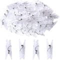 50Pcs Transparent Spring Hanging Clips Plastic Clothes Line Clip Mini Paper Photos Craft Decoration Clamps.