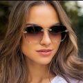 2023 Square Rimless Sunglasses Women Luxury Brand Designer Summer Red Glasses Fashion Sun glasses For Men UV400 Shades Oculos. 