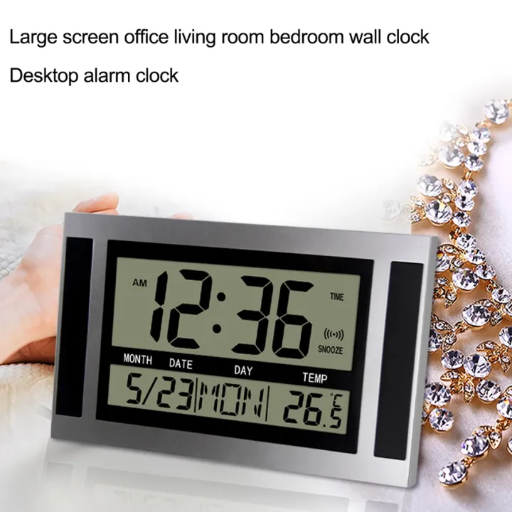 Digital%20Wall%20Clock%20LCD%20Number%20Time%20Temperature%20Calendar%20Alarm%20Silver%20-%20Image%202