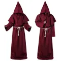 Plague Doctor Costume Bird Mouth Mask Horrible Wizard Cloak Cape Halloween Medieval Hooded Robe Monk Robes Role Playing Men's Cloak Creative Halloween Cosplay Props Steampunk. 