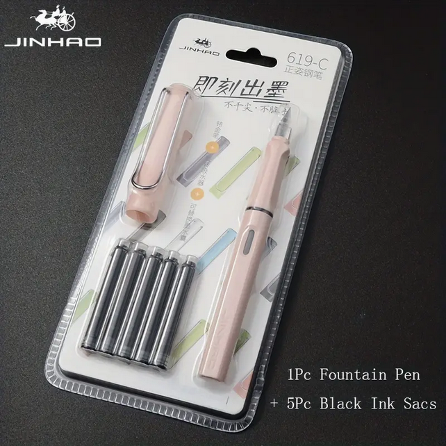Jinhao%20619%20Fountain%20Pen%20Set%20with%20Black%20Ink%20-%20Medium%20Nib,%20Snap%20Cap%20Closure%20for%20School%20&%20Office%20Writing%20Supplies%20-%20Ideal%20Graduation%20Gift,%20Pen%20Set,%20Replaceable%20Ink%20-%20Image%202