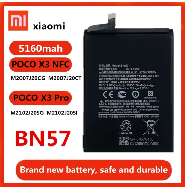 Original Xiao mi BN57 5160mAh Phone Xiaomi Poco X3 Pro Replacement Batteries Bateria
