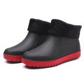 Rain Boots Waterproof Stylish Water Shoes Men's Rain Boots Short Tube Mid Tube Kitchen Anti-Slip Rubber Shoes Fleece Lined Padded Warm Keeping Rubber Boots Winter. 