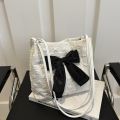Fashion Large Capacity Bow Handbag Korean Style Shoulder Bags Shopping Bag Casual Tote Bags Reusable Canvas Bag.