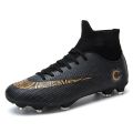 New Men's Outdoor Soccer Shoes Football Boots High Ankle Kids Cleats Crampon Training Football Sneakers Size 35-45 Dropshipping. 