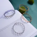 Ring Bracelet Allergy Free Vivid Color Shiny Surface Sparkling Easy-wearing Fade-Resistant Copper 2 in 1 Retractable Ring Bracelet Women Jewelry Birthday Gift. 