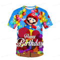 Super Mario Costume Boys' T-shirt Summer T-shirt Mario Brothers Fantasy Super Mario Boys' Cosplay T-shirt Fashion Sports Top. 