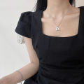 S925 sterling silver hollow triangle necklace women's versatile niche simple sense of luxury is clavicle chain wholesale silver jewelry. 