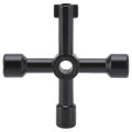 Steel Water Meter Key Wrench Multifunction T Handle Curb Key With 4 Way Utility Tool for Valves Faucets Blue. 