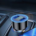 Dual USB Voltage Digital Display Mini Car Charger For Iphone Android Tablet Truck Vehicles 12-24V Fast Charging Power Adapter Tetuo. 