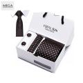 [Miga Plaza]Men Classic Silk Tie Set Bow Ties Necktie Pocket Square Cufflink FREE GIFT BOX Set. 