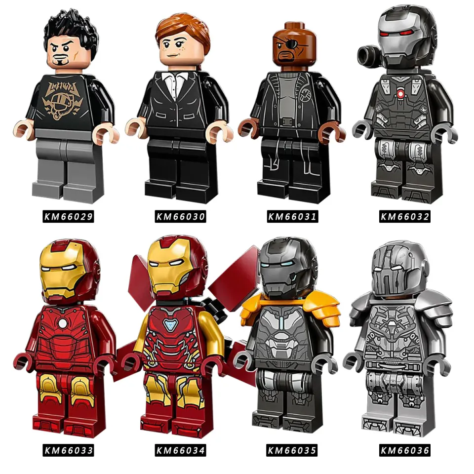8pcs/set KM66029-66036 Marvel Iron man Building Blocks Figure Tony