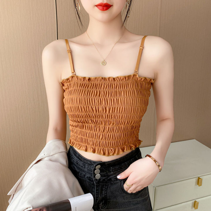 Ice%20silk%20pleated%20beautiful%20back%20camisole%20with%20chest%20pad%20tube%20top%20bottoming%20shirt%20top%20HyunA%20style%20wrapped%20chest%20underwear%20student%20girl%20-%20Image%204