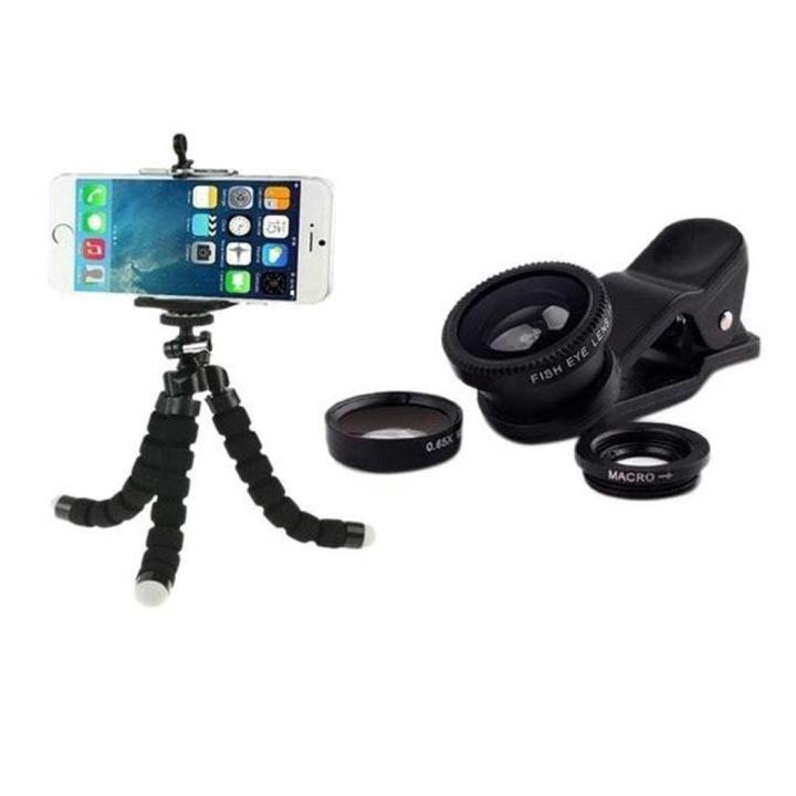 Mini Octopus Flexible Tripod Holder Mount Stand-Black for Mobile Phone Camera