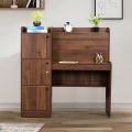 Floding Chocolate Study Desk Colour in Melamine Finish | Engineered Wood Desk with Storage Cabinet | Wooden | Convertible into Computer Table 48/48.