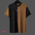 Contrast Your Style with the Two Color Contrast T-shirt for Men - A Round Neck Casual Wear for a Stylish Look.