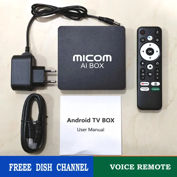 Micom Android Box MICOM AI Box Smart TV Box 4K | Android TV System | Dual Band WiFi | 2GB ...