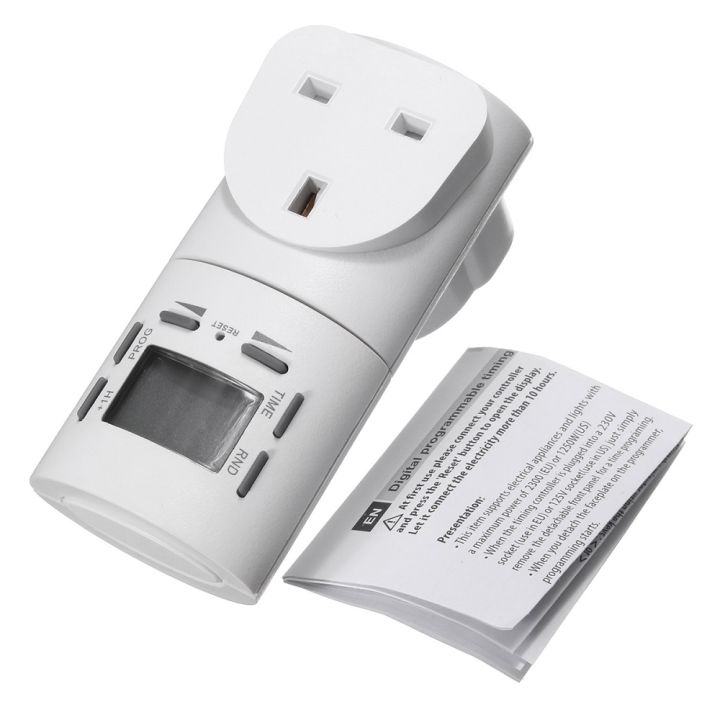 7 Day Digital Motors Electronic LCD Programmable Timer 10A Plug-in ...