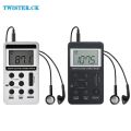 Mini Stereo AM/FM Pocket Radio Universal Dual Band Digital Display Mini Radio Receiver With HiFi Earphones Rechargeable Battery. 