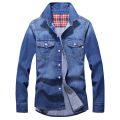 2022 Spring Autumn High Quality Denim Shirt Men Casual Long Sleeve Fit Slim Personality Pocket Black Blue Jean Shirts. 