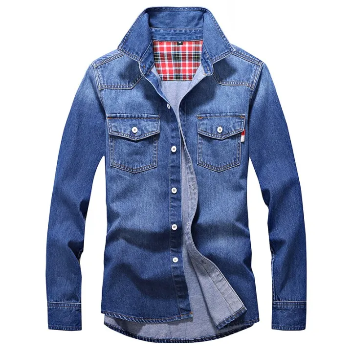2022%20Spring%20Autumn%20High%20Quality%20Denim%20Shirt%20Men%20Casual%20Long%20Sleeve%20Fit%20Slim%20Personality%20Pocket%20Black%20Blue%20Jean%20Shirts%20-%20Image%207