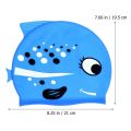 Hot Children's Swimming Cap Cartoon Fish Shape Silica Gel Silicon Waterproof Protect Ear Shark Shape Swim Pool Hat Kids Caps. 