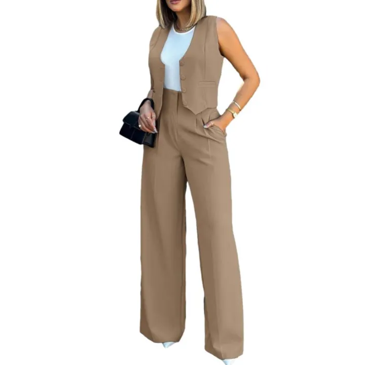 Women%20Suit%20Women%20Vest%20Elegant%20Lady%20Baggy%20Pants%20Set%20with%20Sleeveless%20Vest%20Women's%20High%20Waist%20Wide%20Leg%20Pants%20in%20for%20Fashionable%20-%20Image%207