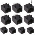10PCS RJ45 Metal 8 Pin Female PCB Right Angle Board Jack Connector 8P8C Jessica. 