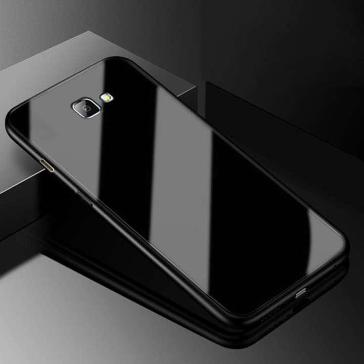 For Samsung Galaxy J7 Prime / J7 Prime 2 Case Luxury Tempered Glass Soft Silicone & Hard Back Cover - Phone - Camera (Back Case Cover For Smartphone)