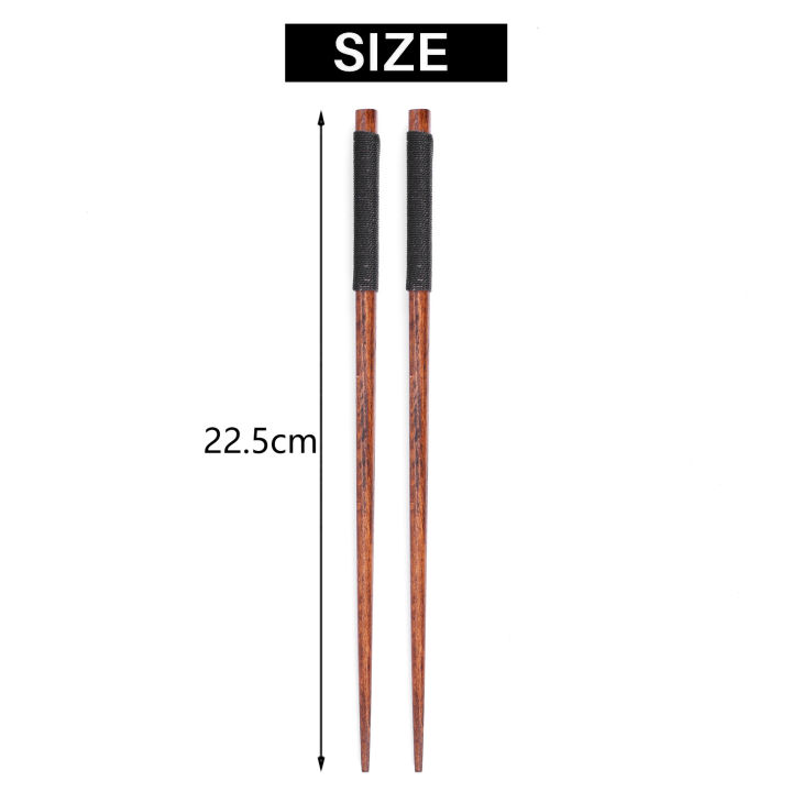 1%20Pairs%20Japanese%20Natural%20Wood%20Chopsticks%20Value%20Pack%20Cooking%20Tableware%20Black%20-%20Image%202