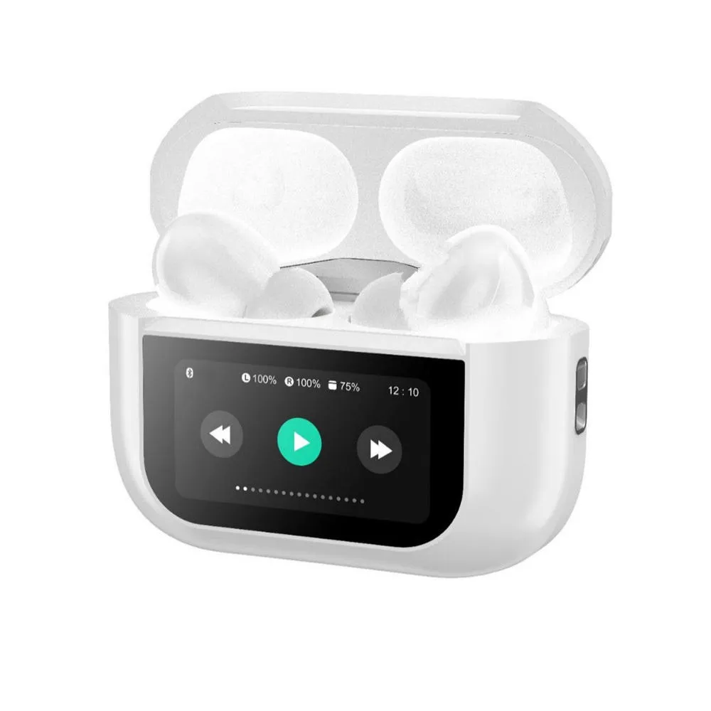 Airpods A9 Pro Touch Screen Display Earbuds A9 Pro Wireless Earbuds TWS In-Ear Earbuds - China Version White