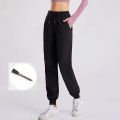 Sport Joggers Women Quick Dry Athletic Gym Fitness with Two Side Pockets Exercise Pants Sweatpants Fabric Drawstring Running. 