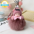 【HOT】 Cute Plush Keychain Sleeping Baby Doll Keychain Plush Kpop Accessories Pompom Keyring Toys For Girls Kawaii Keychain Bag Pendant.