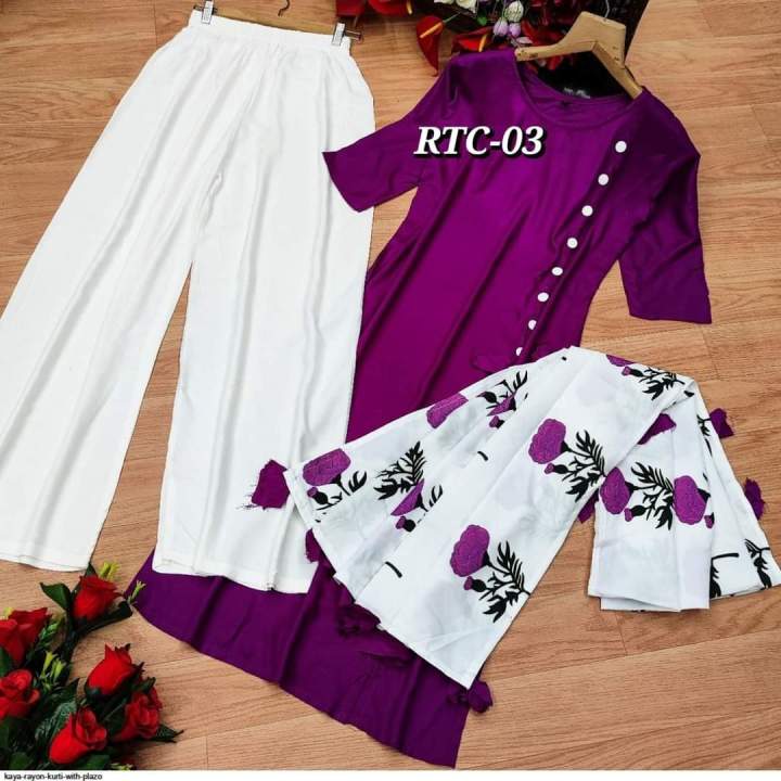 Jesan%20Super%20Shop%20Summer%20Ready%20Three%20Pieces%20Button%20Design%20Linen%20Fashionable%20Stitched%20Kurti%20Shalwar%20For%20Girls%20And%20Women%20-%20Image%204