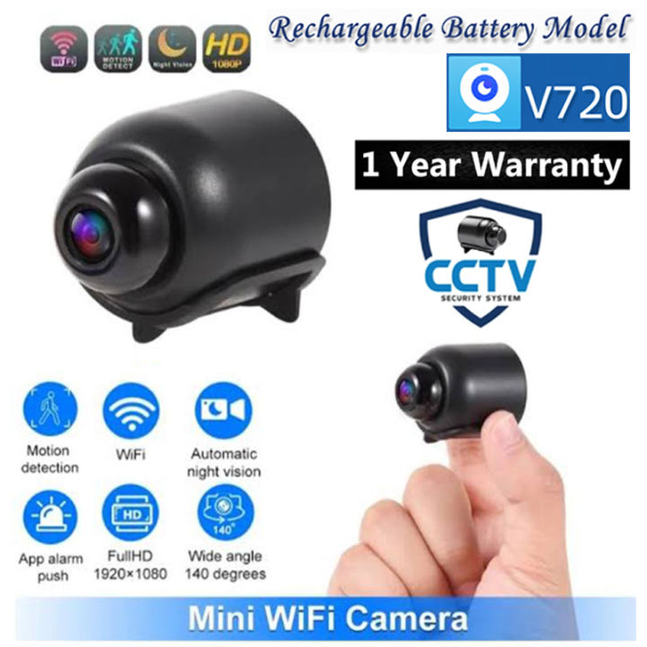 Mini Camera X5 Full HD WiFi 1080P 4K Wireless Support CCTV | Night Vision 140 Degree Wide Angle Lens Motion Detection Audio Video Recording Mobile App Remote Monitoring Professional Indoor Outdoor Gadget Black Color Recommended For Home Office Use